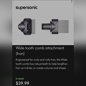 Dyson Blowdryer Wide Comb Attachment